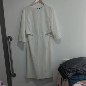 Elegant Long Sleeve White Dress